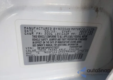 2015 Nissan Sentra Sv from USA, damaged, VIN 3N1AB7AP0FY279227